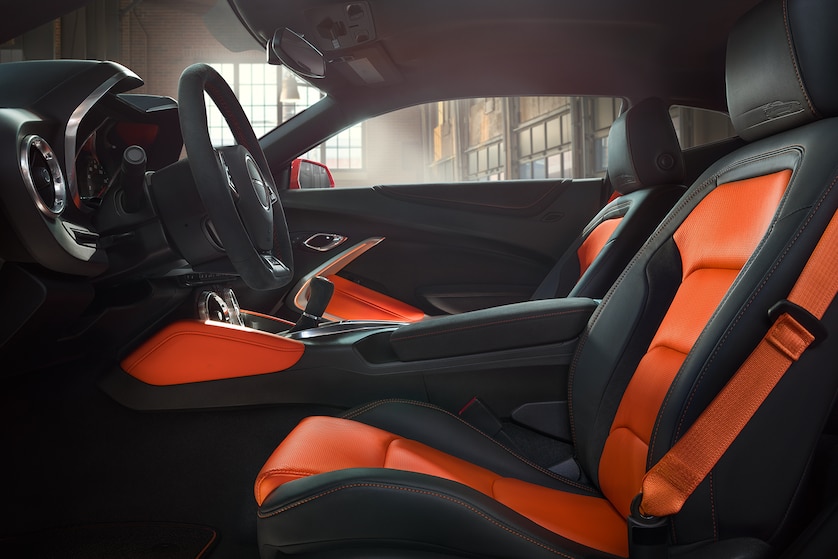 camaro hot wheels edition orange leather interior
